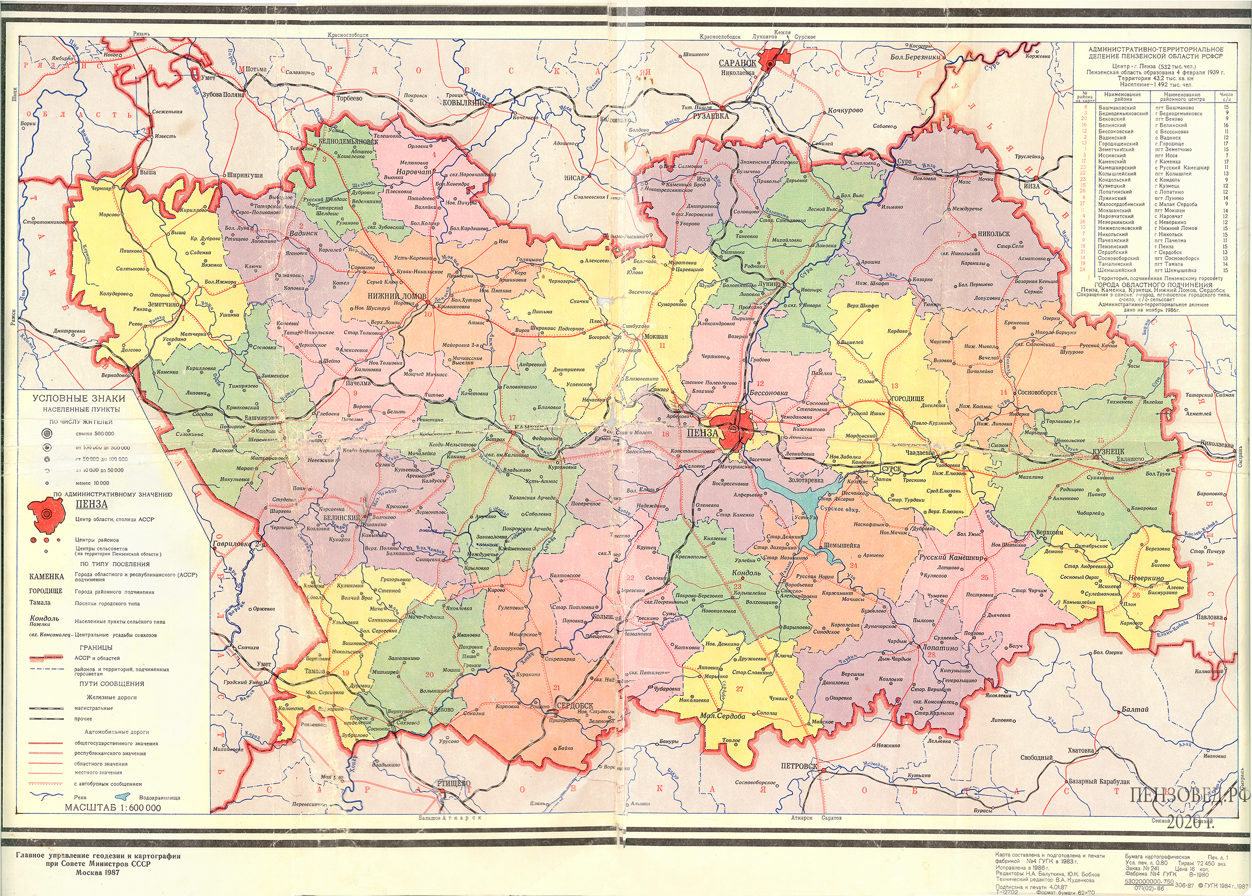 Карта Пензенской Области Фото